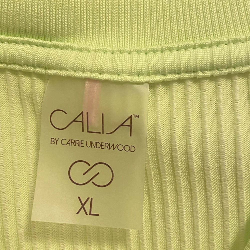 Calia Light Green Ribbed Short Sleeve Tee - Picture 2 of 3